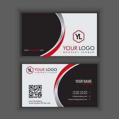 Modern Creative and Clean Business Card Template with red chrome color