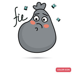 Funny chat garbage package smile color flat icon