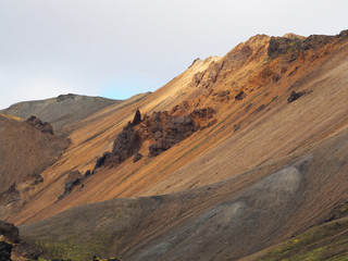 Fototapeta na wymiar Colorful mountains at Landmannalaugar - start of Laugavegur trail, Iceland.