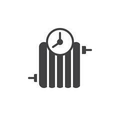 Radiator timer icon vector, filled flat sign, solid pictogram isolated on white. Symbol, logo illustration.