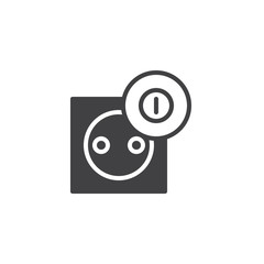 Socket on icon vector, filled flat sign, solid pictogram isolated on white. Symbol, logo illustration.