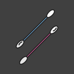 Cotton buds color icon