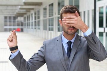 Playing darts with your eyes covered