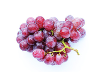 Red grape fruits Isolated on white backgrounds above