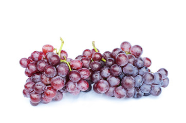 Close up of Bunch of red grapes on white backgrounds