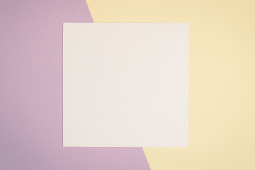 Obraz na płótnie Canvas Blank white card on colorful background with copy space