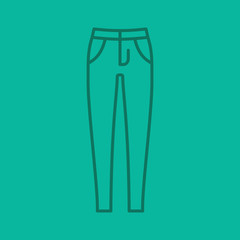 Women's skinny jeans linear icon
