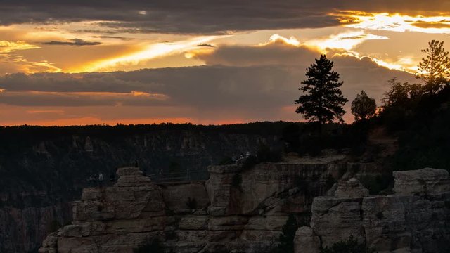 Grand Canyon National Park North Rim Sunset Time Lapse