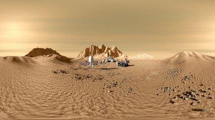 Obraz premium Image panoramique 360° mission Mars