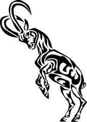 Ibex - stylized vector illustration