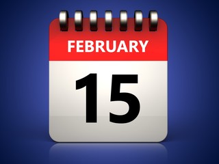 3d 15 february calendar