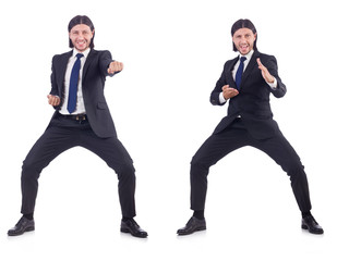 Young businessman isolated on the white background