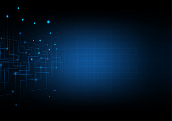 digital technology background on dark blue