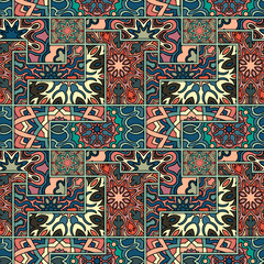 Seamless pattern. Vintage decorative elements. Hand drawn background. Islam, Arabic, Indian, ottoman motifs. Perfect for printing on fabric or paper. - 174947268