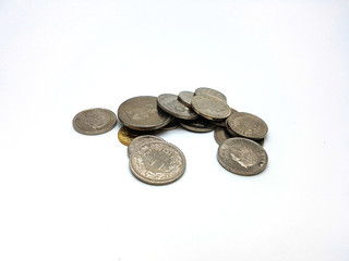 Swiss franc coins stack