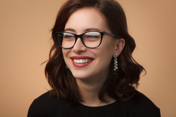 Charming woman in glasses