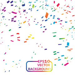 Colorful celebration background with confetti.