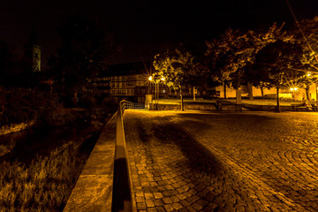 Krämerbrücke in Erfurt in der Nacht