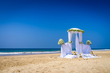 Wedding set up on tropical