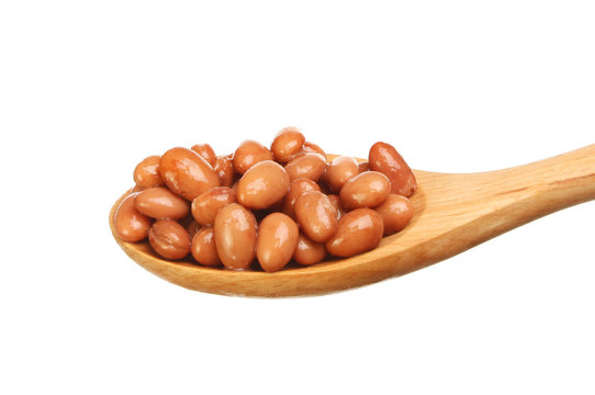 Berlotti beans in a spoon