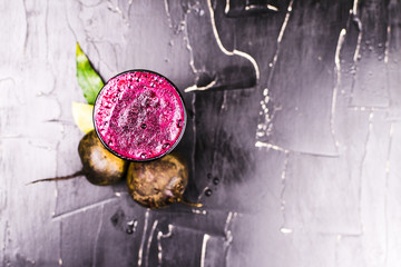 Freshly squeezed beet juice.