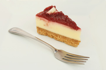 Paspberry cheesecake with a fork