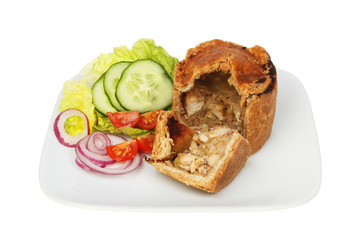 Meat pie and salad