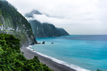 Qingshui Cliff in rainy day