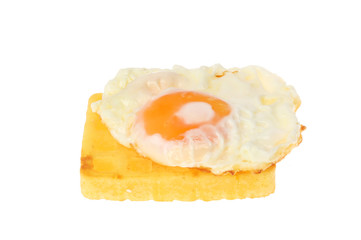 Fried egg on a waffle