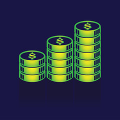 stack of coins icon. on white background. logo. Symbols. vector illustration