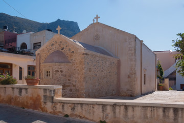 The old Greek Church of the 15th century in the mountains of Crete.