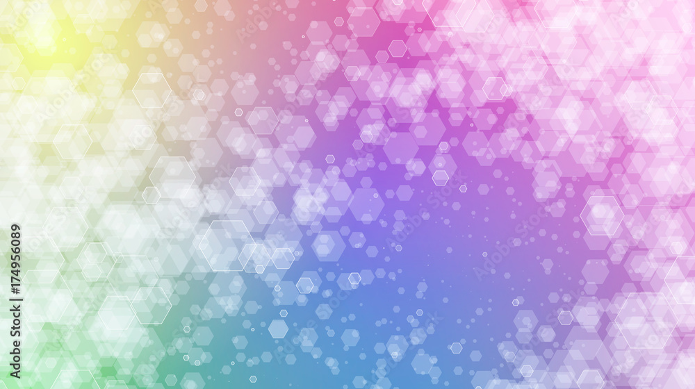 Poster background from colorful geometrical figures. rainbow vector background of hexagons