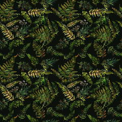 Forest fern leaves ornament pattern