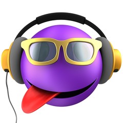 3d violet emoticon smile
