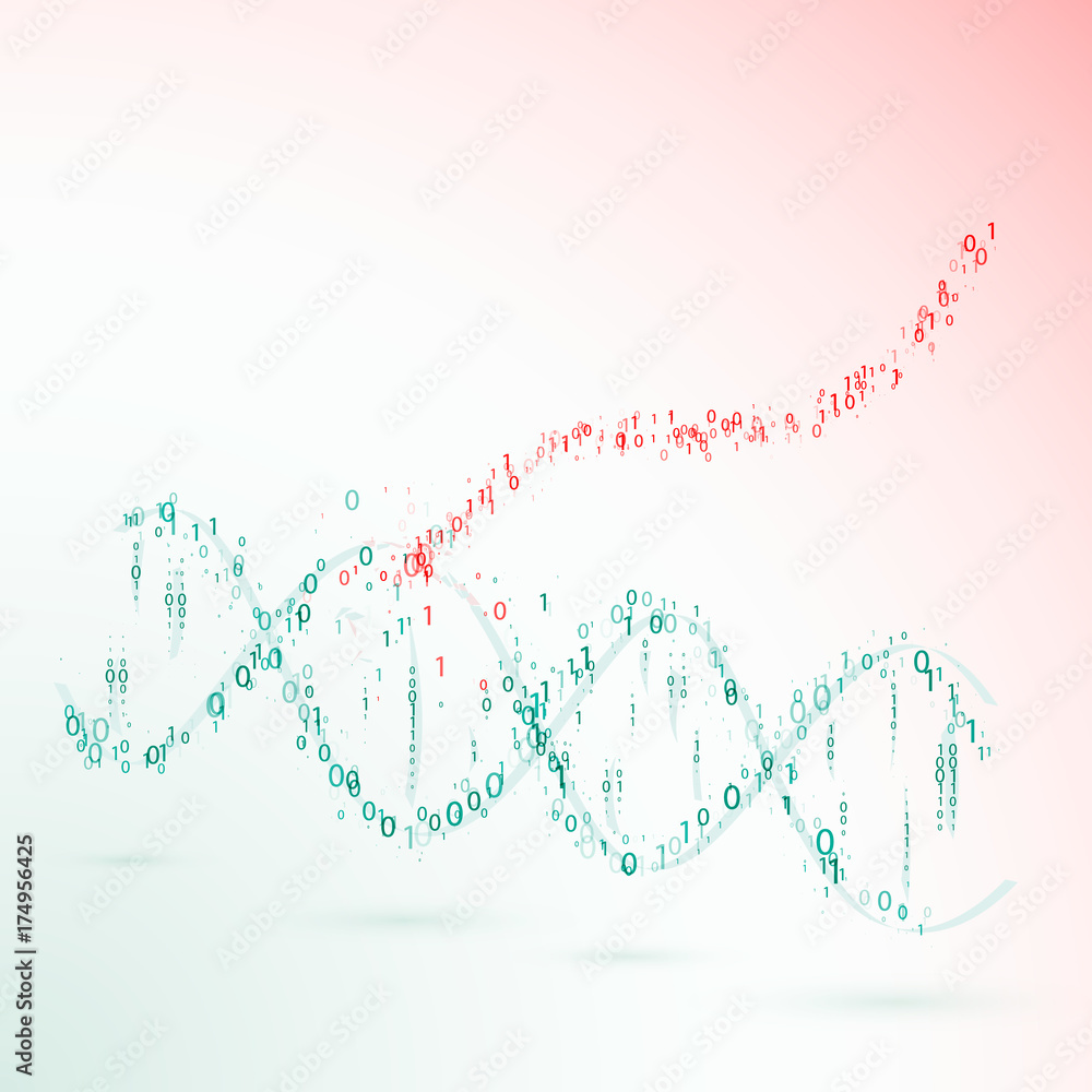 Poster dna. binary code. virus. vector illustration