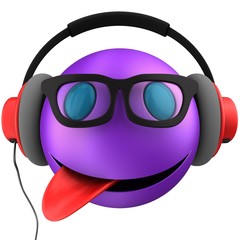 3d violet emoticon smile