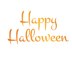 Orange gradient isolated hand writing word HAPPY HALLOWEEN
