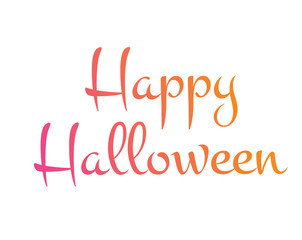 Gradient isolated hand writing word HAPPY HALLOWEEN
