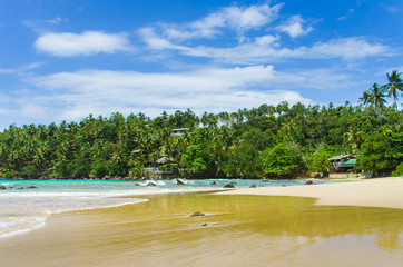 Tropical beach Mirissa in Sri