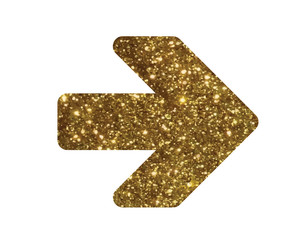 Glitter golden isolated arrow flat icon