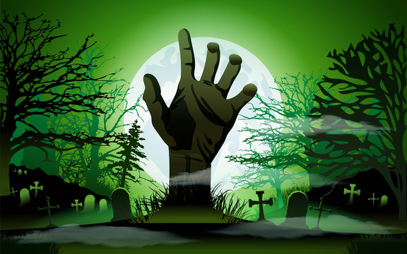 Halloween concept, zombie hand