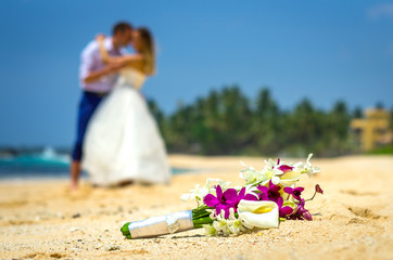 Wedding couple on the beach