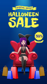 Halloween sale and sexy witch