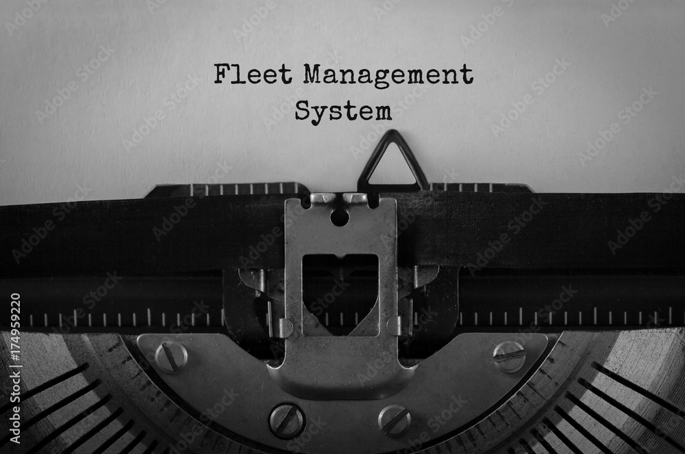 Poster text fleet management system typed on retro typewriter