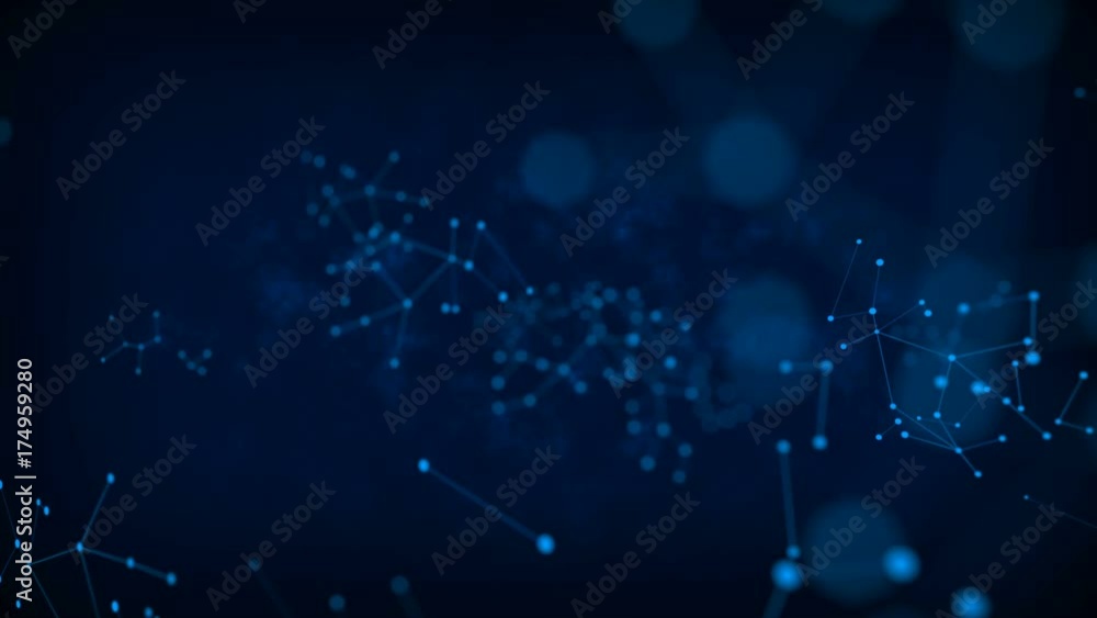 Poster abstract background dot circle with connection for futuristic network cyber connect concept with gra