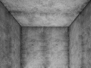 Abstract white interior of an empty room with a concrete wall, a floor and a ceiling