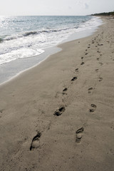 view of the feet on a sea beach