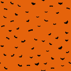 vector black flying bats silhouettes seamless pattern