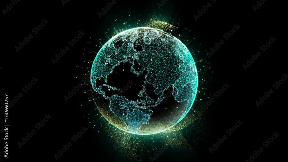 Poster Holographic Earth for user interface head up display background