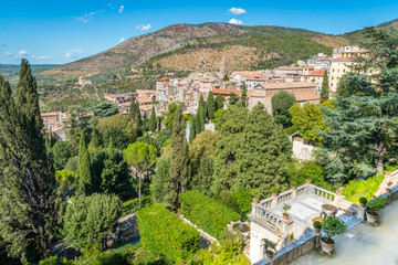 Panoramic sight in Villa d'Este, Tivoli, Lazio, central Italy.